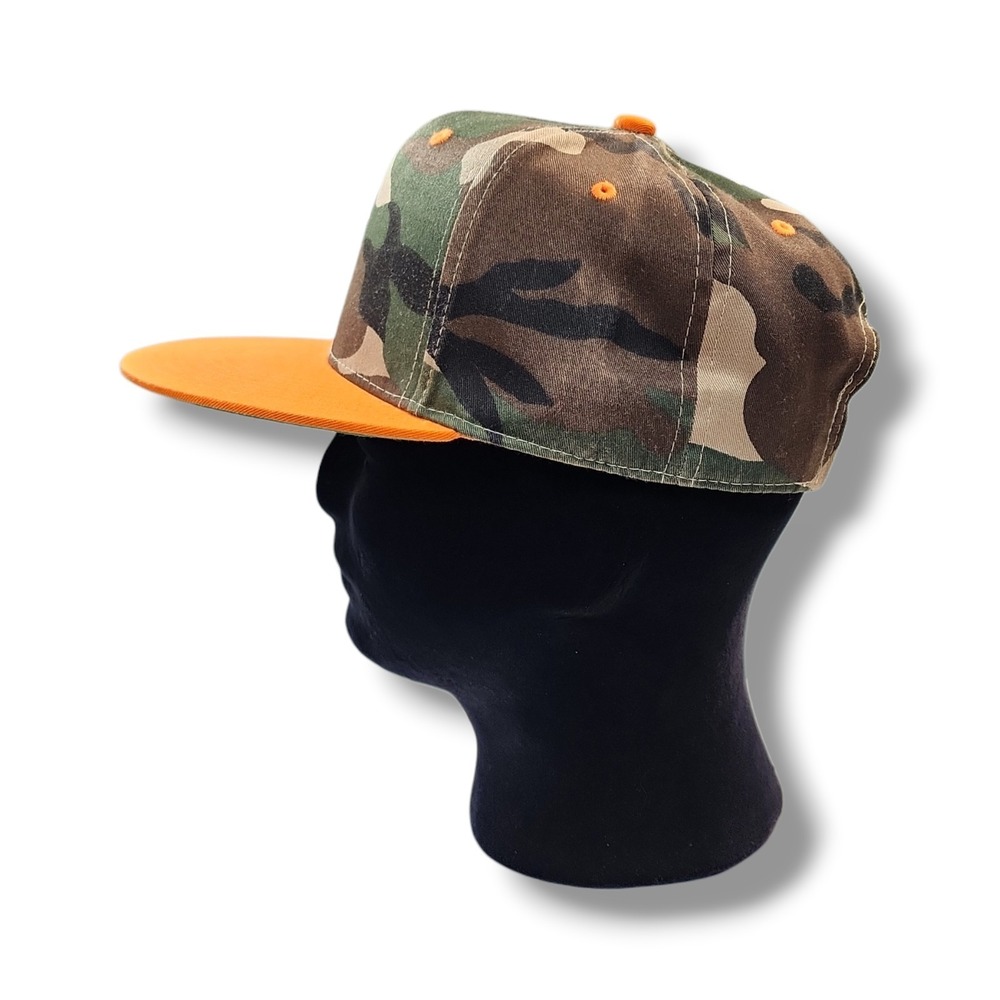 City Hunter Blaze Orange & Green Camo Snap Back Cap Hat Hunting - Picture 3 of 9